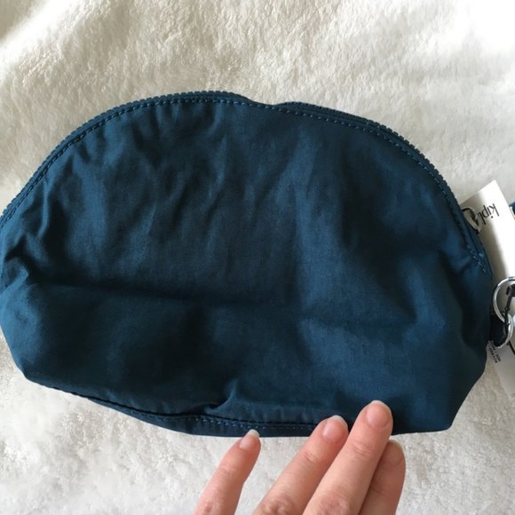Kipling Zadok Night Teal Tonal Cosmetic Pencil Case Pouch Bag Accessory nwt - Picture 11 of 15